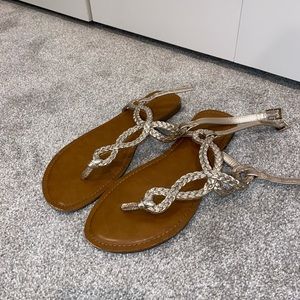 Gold Strappy Sandals